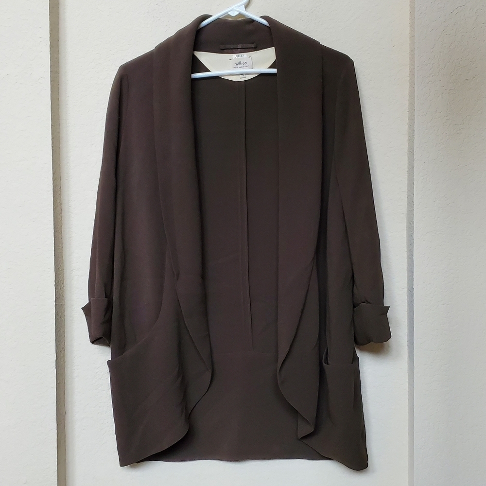 Aritzia Wilfred Chevalier Draped Open Tuxedo Blazer.  Size 4